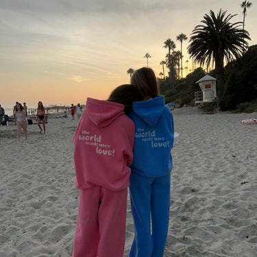 breezy blue "the world needs more love" ultra cozy hoodie