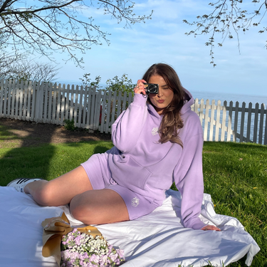 lilac oversized ibtfoba ultra cozy shorts